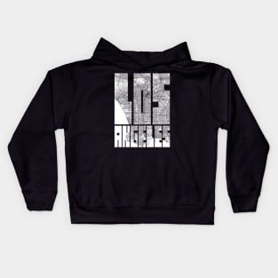 Los Angeles, California, USA City Map Typography - Light Kids Hoodie